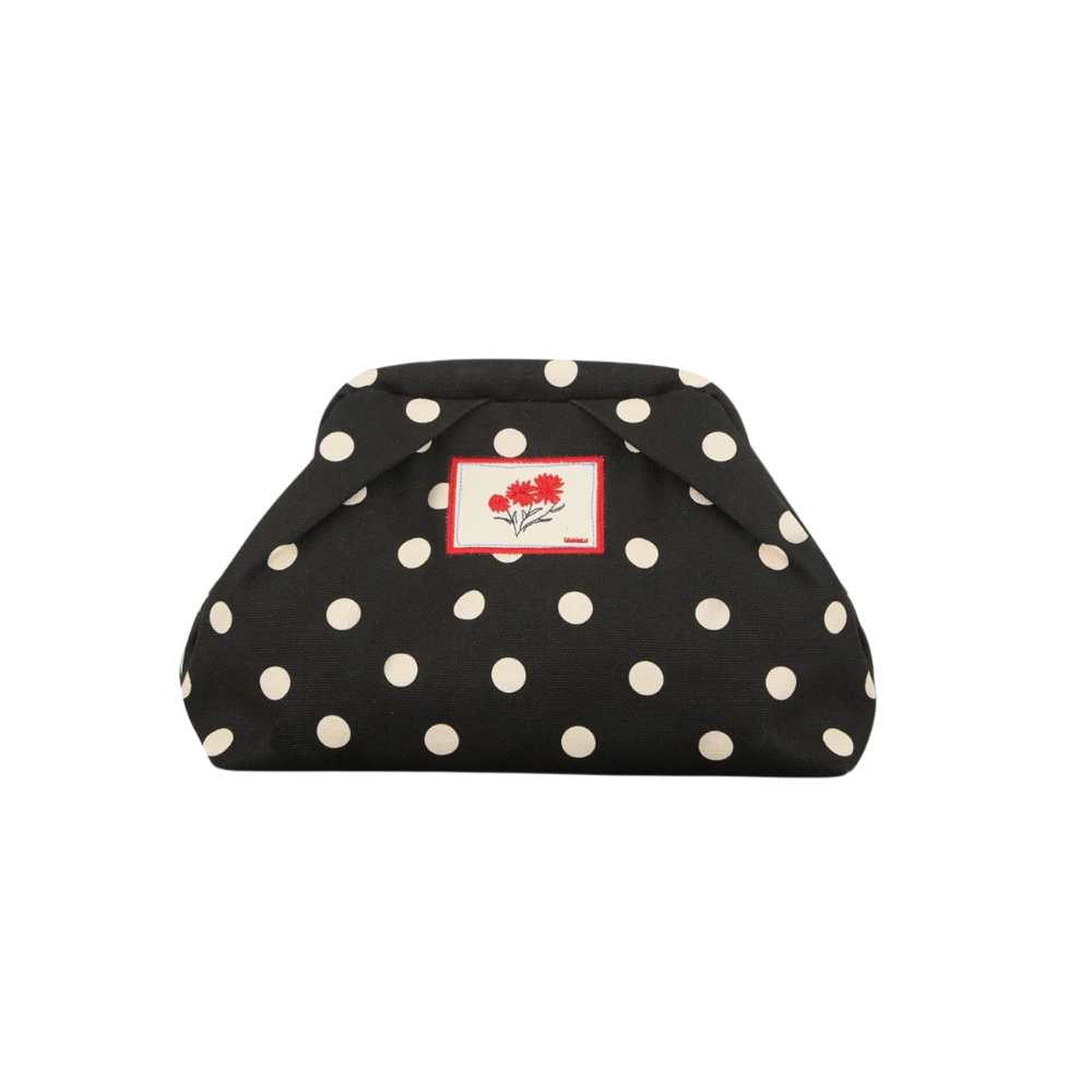 Polka Canvas Bonita clutch - sort